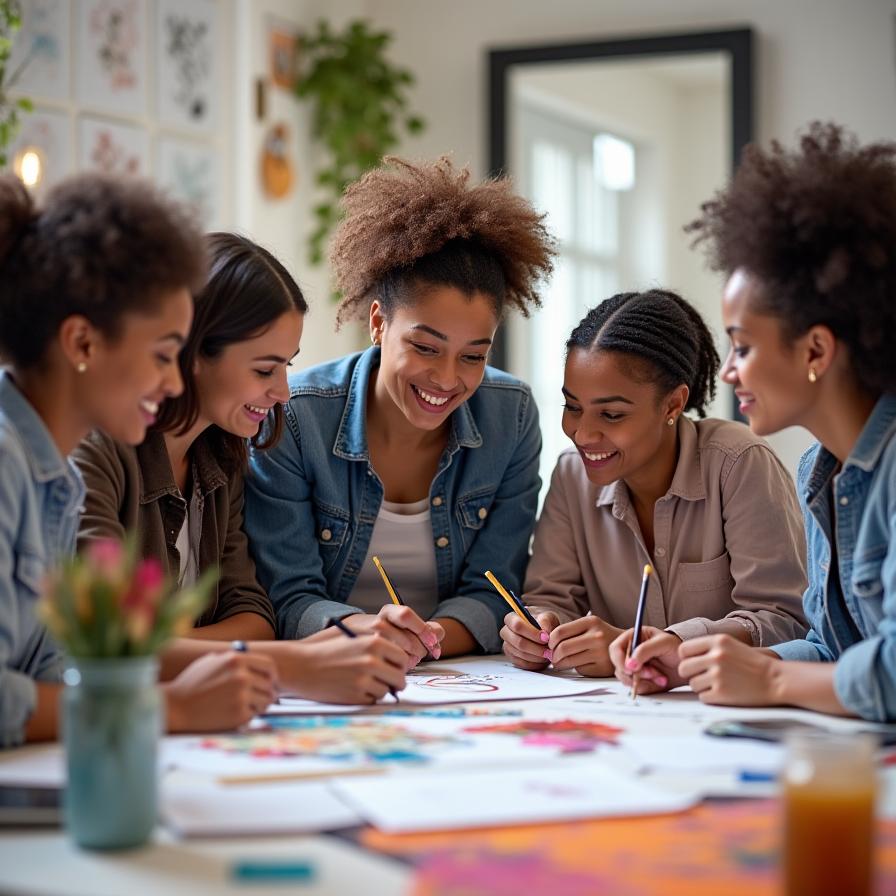 Equipo profesional de facilitadores de arte con metodología por proyectos, protección infantil y arteterapeutas